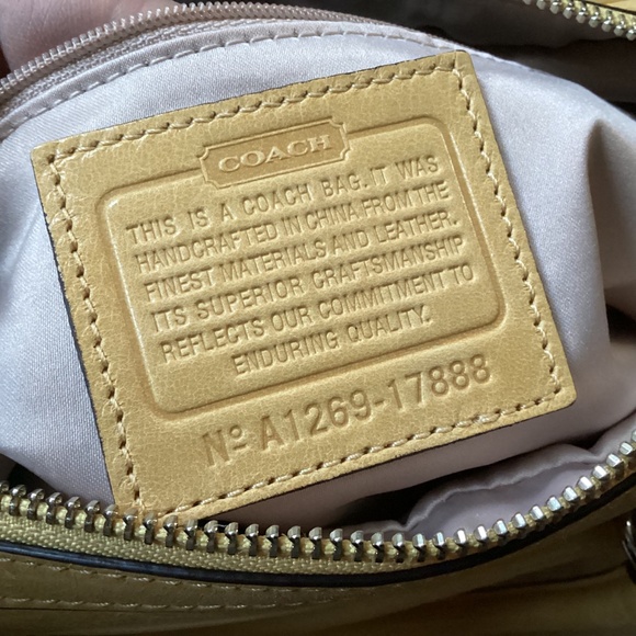 Coach Yellow Leather Poppy Satchel Handbag Shoulder Bag No. A1269-17888 - Picture 3 of 16